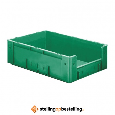 Zware transportkrat Euronorm plastic bak, krat VTK4 600x400x175 groen