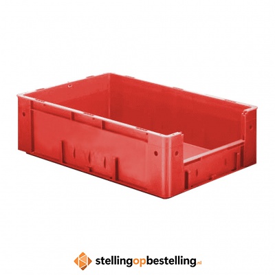 Zware transportkrat Euronorm plastic bak, krat VTK4 600x400x175 rood