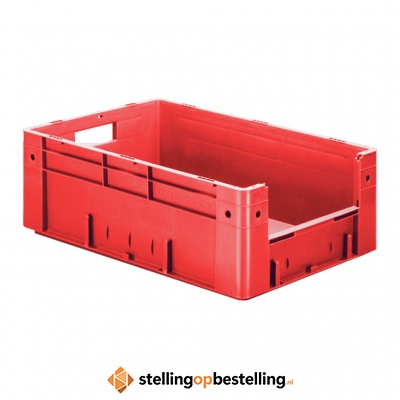 Zware transportkrat Euronorm plastic bak, krat VTK4 600x400x210 rood