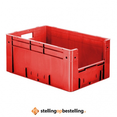 Zware transportkrat Euronorm plastic bak, krat VTK4 600x400x270 rood