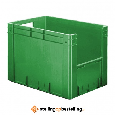 Zware transportkrat Euronorm plastic bak, krat VTK4 600x400x420 groen