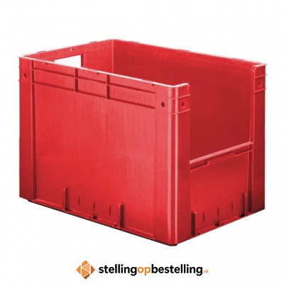 Zware transportkrat Euronorm plastic bak, krat VTK4 600x400x420 rood